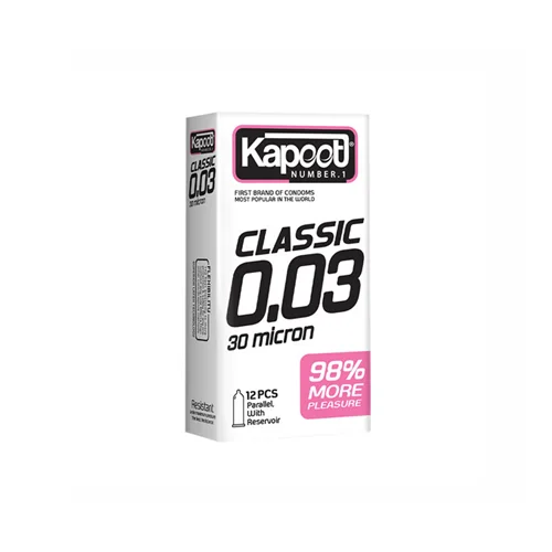 کاندوم بسیار نازک كاپوت  مدل CLASSIC 0.03 30 MICRON بسته12عددی